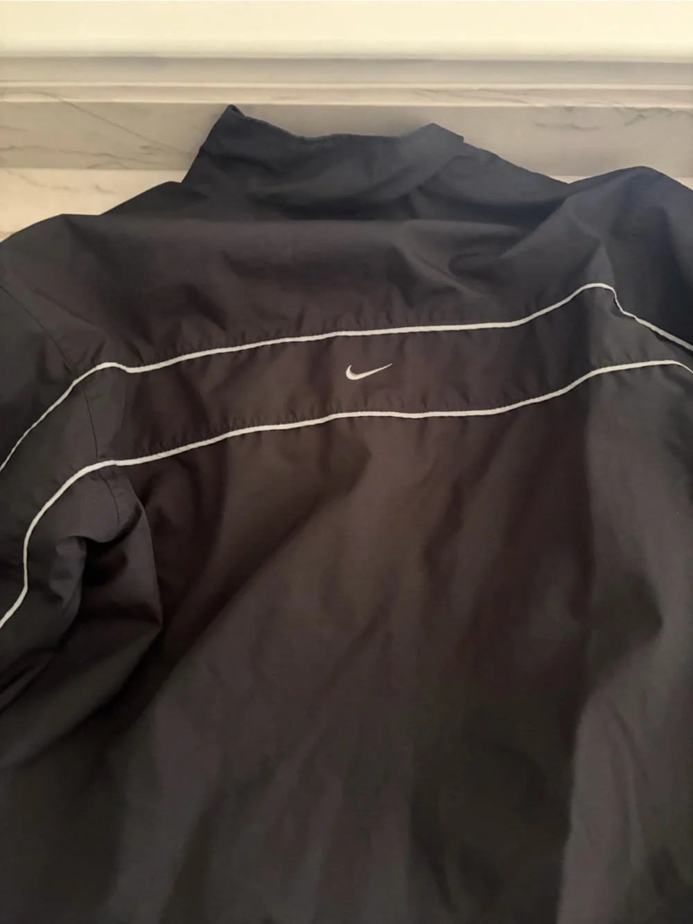 Nike Black Men’s Jacket with White Reflective Piping